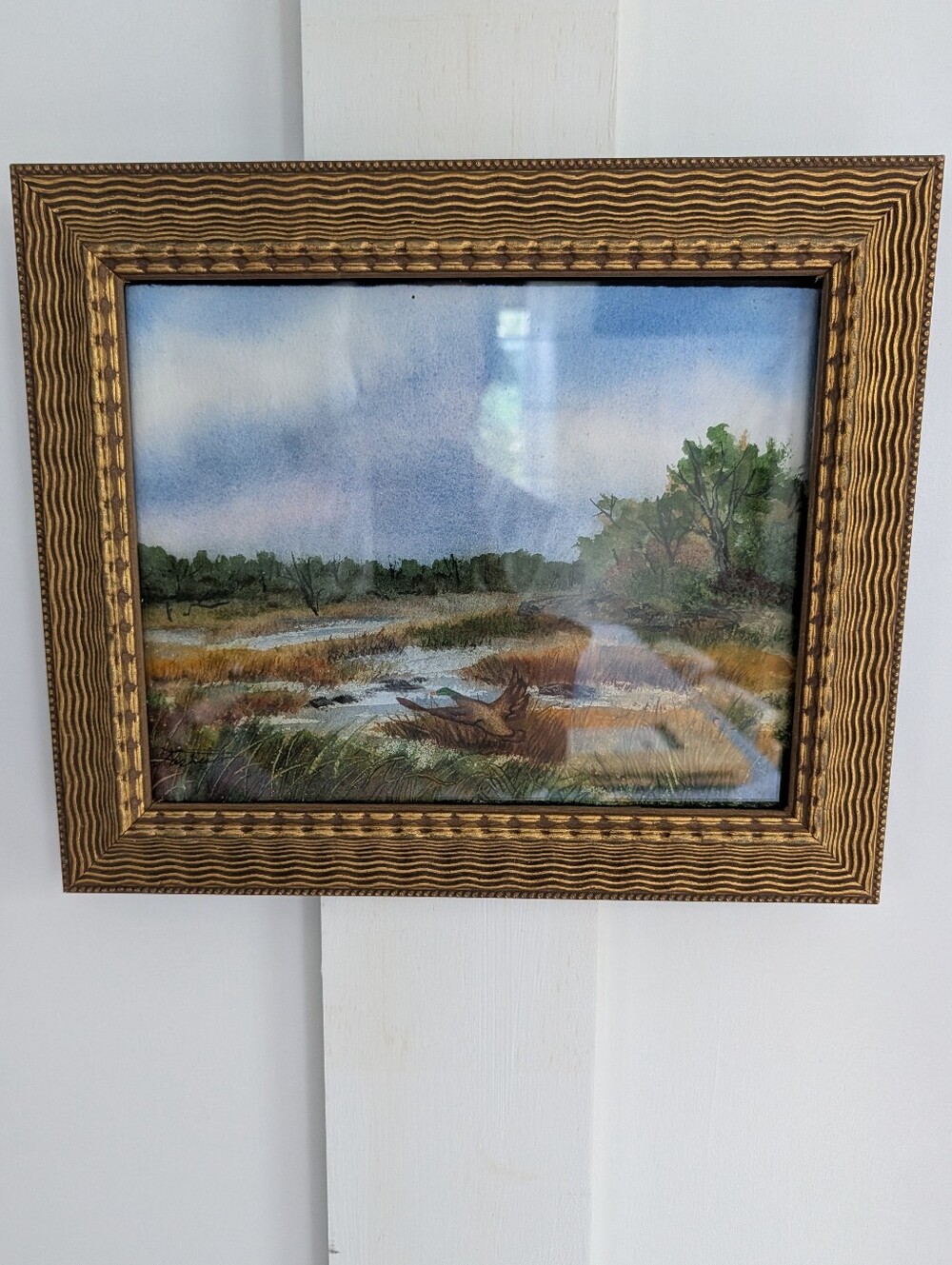 Original Landscape Colored Pastel Drawing Wall Art Framed Maine New England